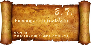 Bervanger Trisztán névjegykártya
